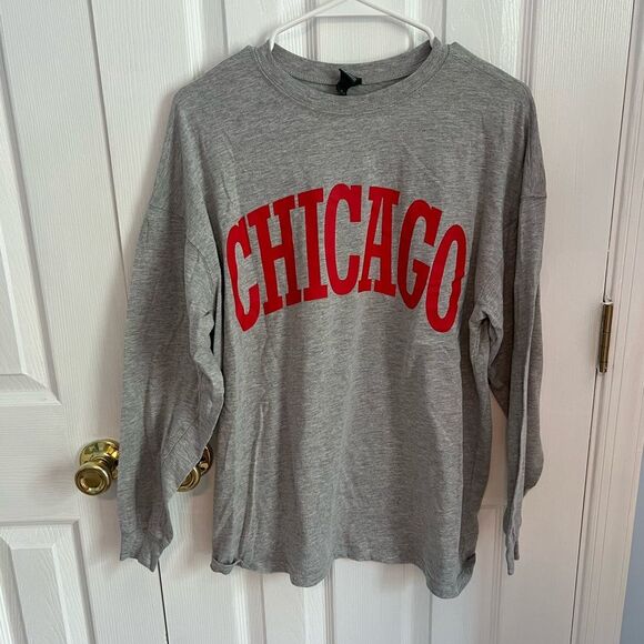 wild fable Tops - Wild Fable Womens Small Chicago Grey Cotton Long‎ Sleeve Shirt